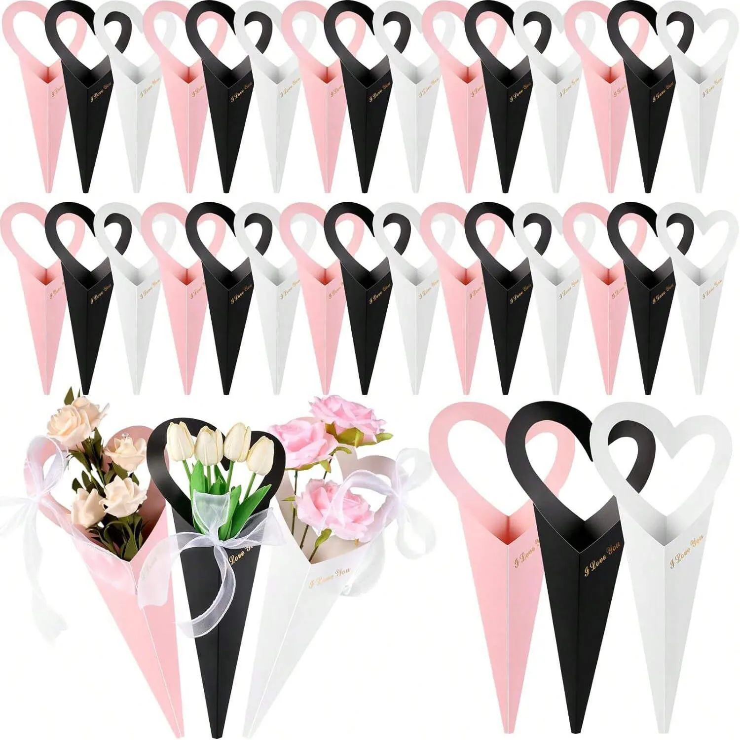 Cotton Candy Cone - 12/24/36pcs 꽃다발 가방, 꽃 포장, 선물