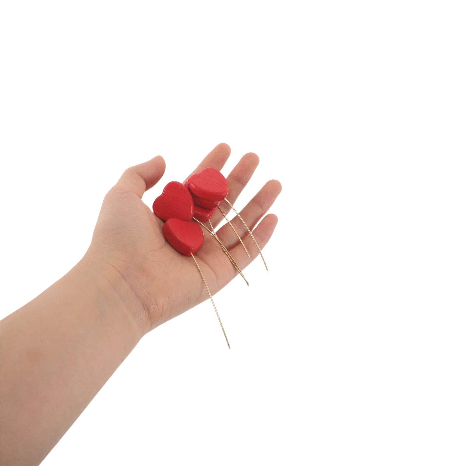 Centerpiece Stick - 6개의 나무 하트 모양 꽃꽂이 막대,