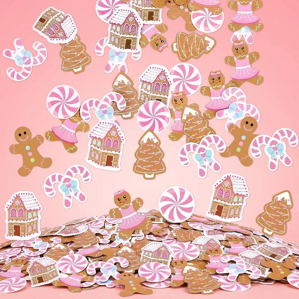 330개 핑크 진저브레드 크리스마스 컨페티 캔디 케인  - Papercraft Supply Confetti 리뷰 및 가격