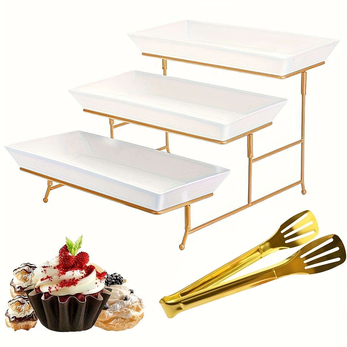 흰색 다층 서빙 스탠드 + 집게, 컵케이크, 도넛, 과 - Cupcake Stand Tier 리뷰 및 가격