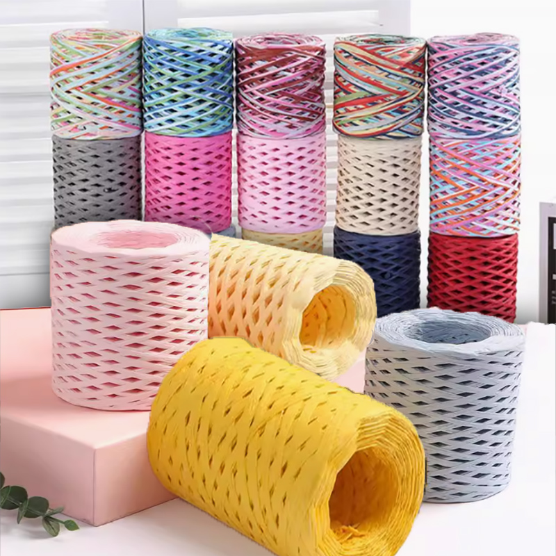 200M/롤 라피아 종이 공예 리본 원사 DIY 선물  - Papercraft Supply Ribbon 리뷰 및 가격