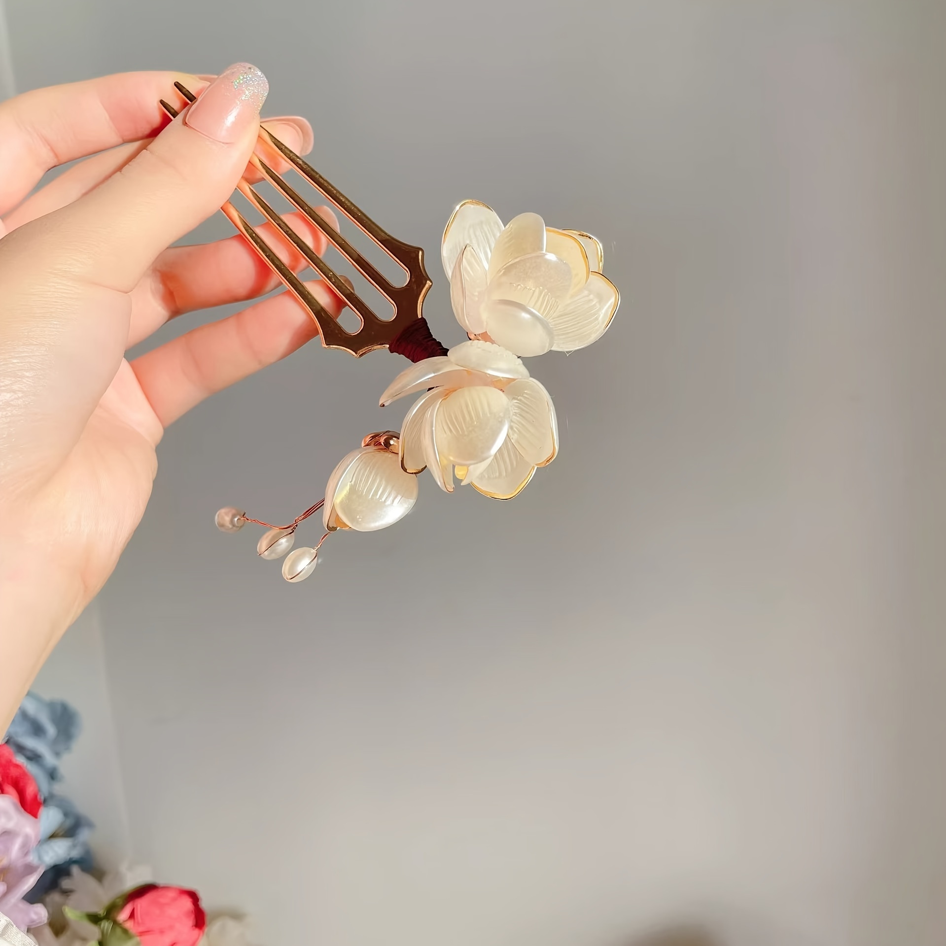 중국 스타일 쉘 목련꽃 헤어 빗 진주 태슬 장식 빈티지 - Event Suppliers 리뷰 및 가격